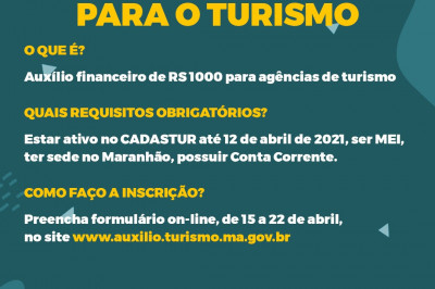 Agências de viagens vão receber auxílio de R$ 1.000,00 no Maranhão